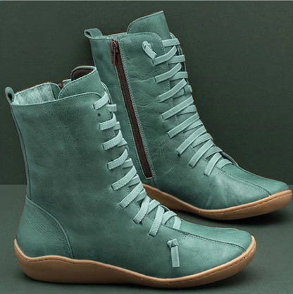 Damen Schnürstiefel Rutschfest Elastisch Winterstiefel