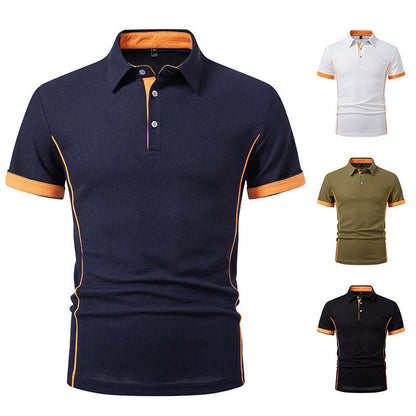 Herren Polo-Shirt atmungsaktiv Kontrast-Akzente Modern