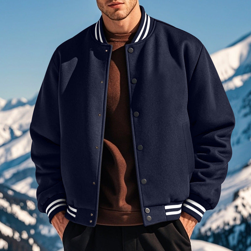 Herren Sportjacke College Style Druckknopf Verschluss