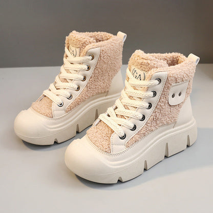 Damen Sneaker High-Top Modisch Kuschelig Weich