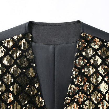 Herren Weste Pailletten Elegant Glitzernd