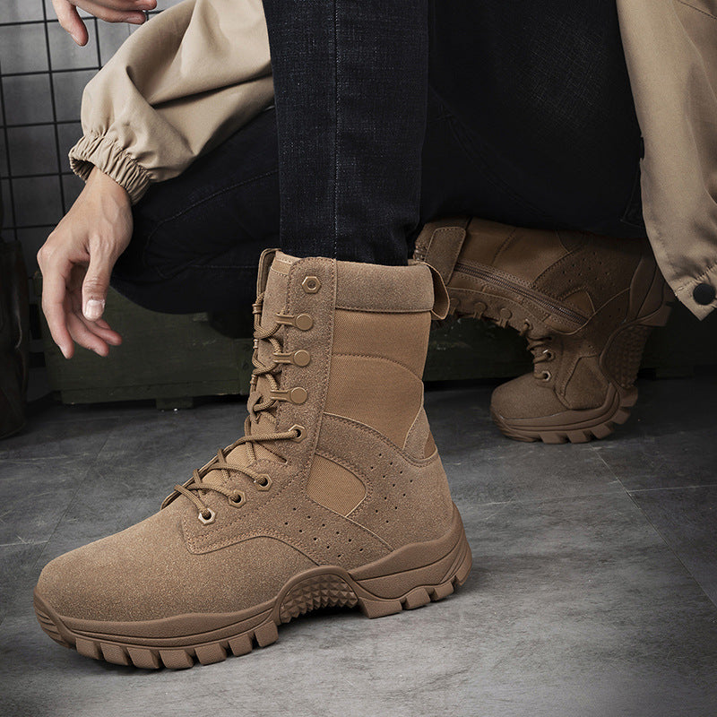 Herren Tactical Stiefel Fest Reißverschluss Griffige Sohle Outdoor