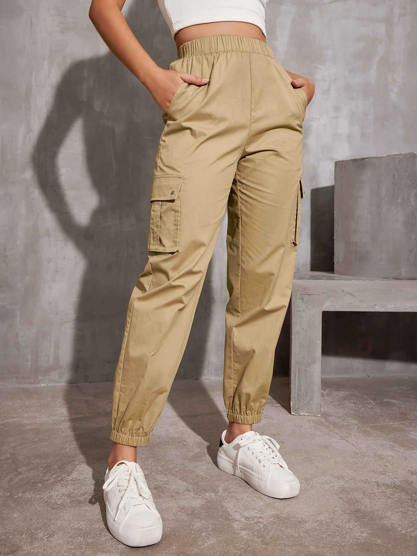 Damen Cargo-Hose Elastisch Praktisch Bequem