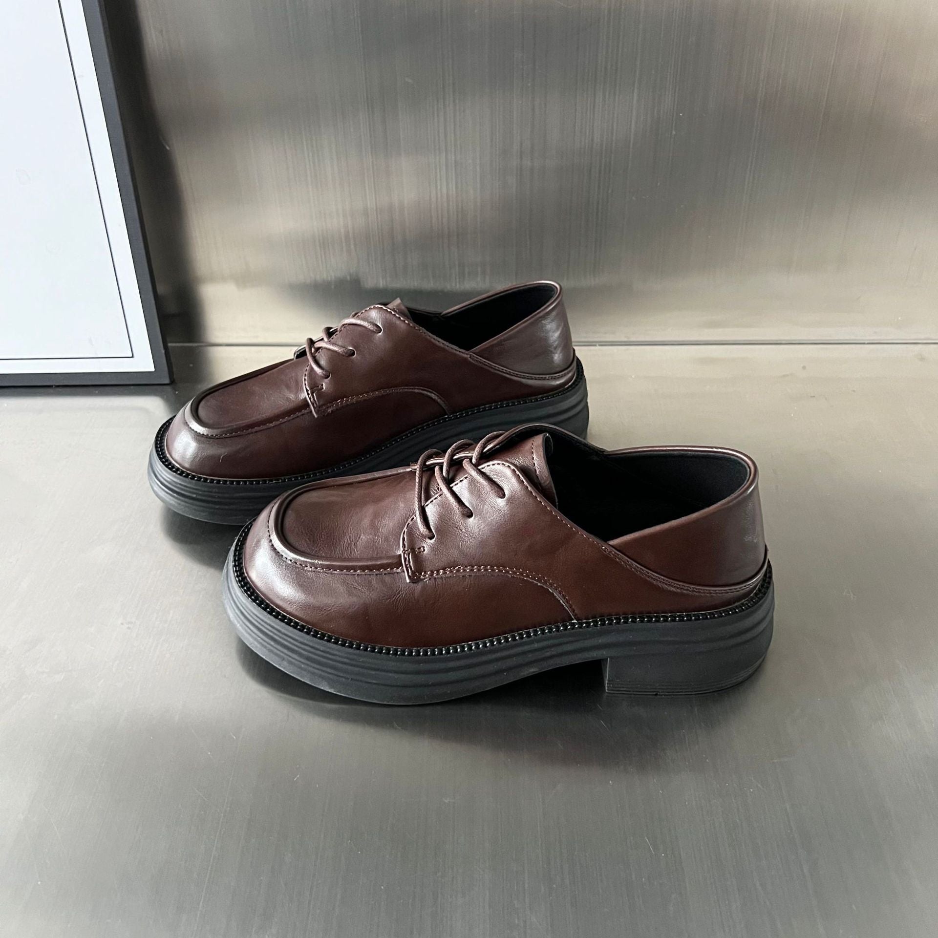 Damen Derby Schuhe Bequem Chunky Modisch - BerlinGlamour