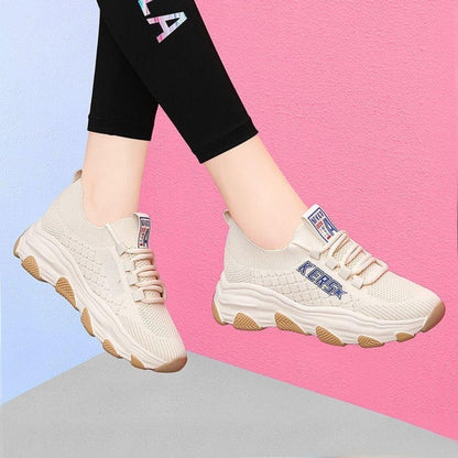 Damen Sportliche Sneaker Atmungsaktiv Flexibel Laufsohle - BerlinGlamour