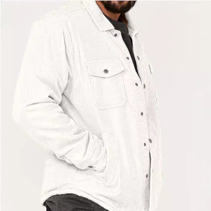 Herren Cordjacke Modern Mit Taschen Braun Schwarz