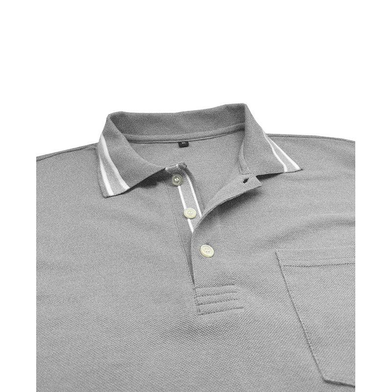 Herren Langarm Polo Modern Kontrastkragen Slimfit