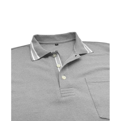 Herren Langarm Polo Modern Kontrastkragen Slimfit