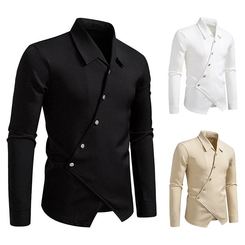 Herren Hemd Modern Asymmetrisch Elegant Slimfit