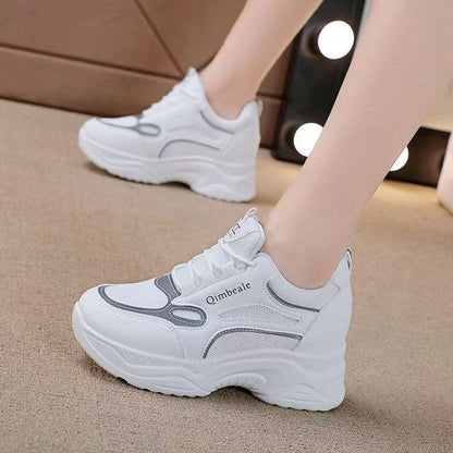 Damen Sneaker Sportlich Hohe Sohle Atmungsaktiv