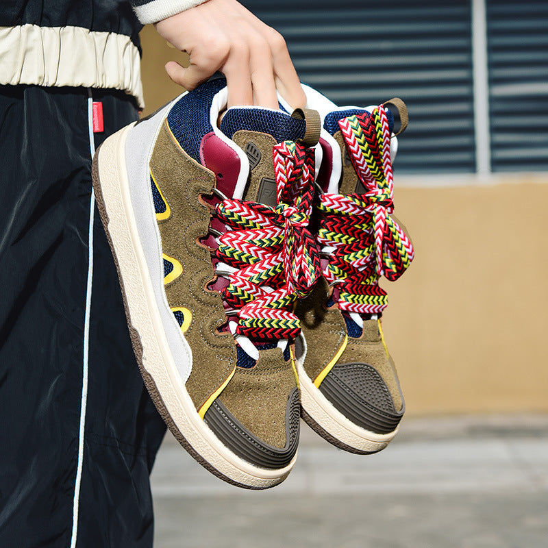 Damen Sneaker High-Top Sportlich Mehrfarbig Schnürsystem - BerlinGlamour