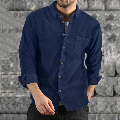 Herren Cordhemd Casual Bequem Modern