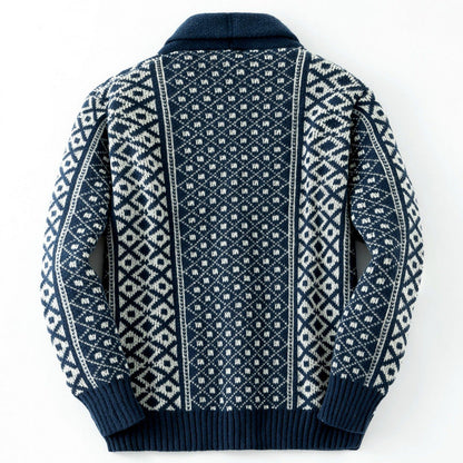 Herren Strickjacke Nordisch Muster Warm Winter