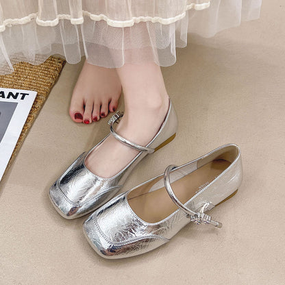 Ballerinas Damen Schmuckdetail Elegante Riemchen Schuhe