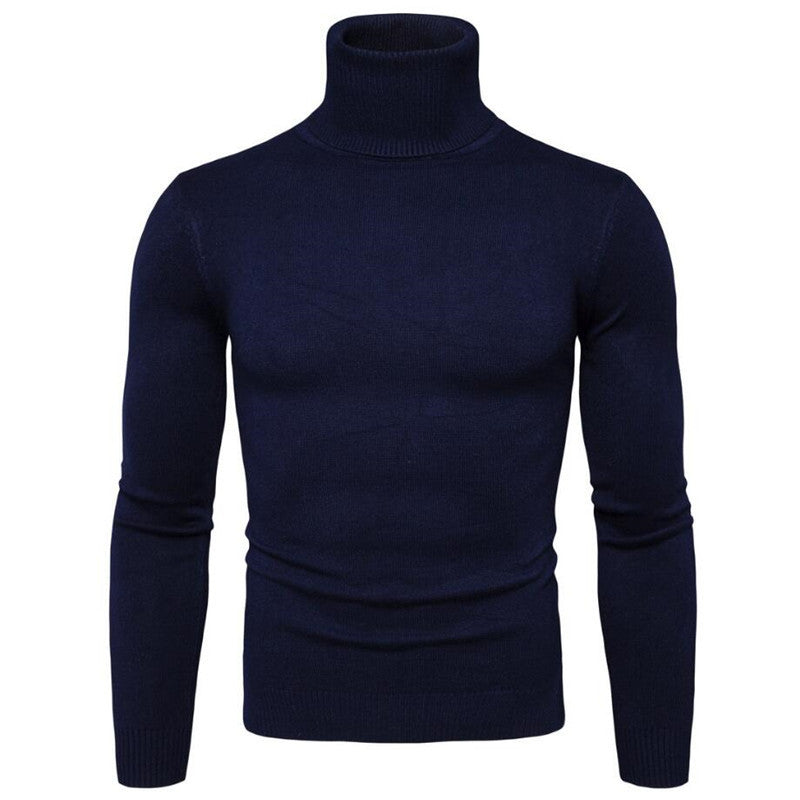 Herren Strickpullover Slim Fit Hochkragen Modern