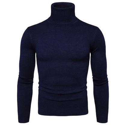 Herren Strickpullover Slim Fit Hochkragen Modern