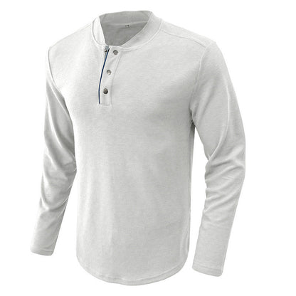 Herren Langarmshirt Gestreift Kragen Modern