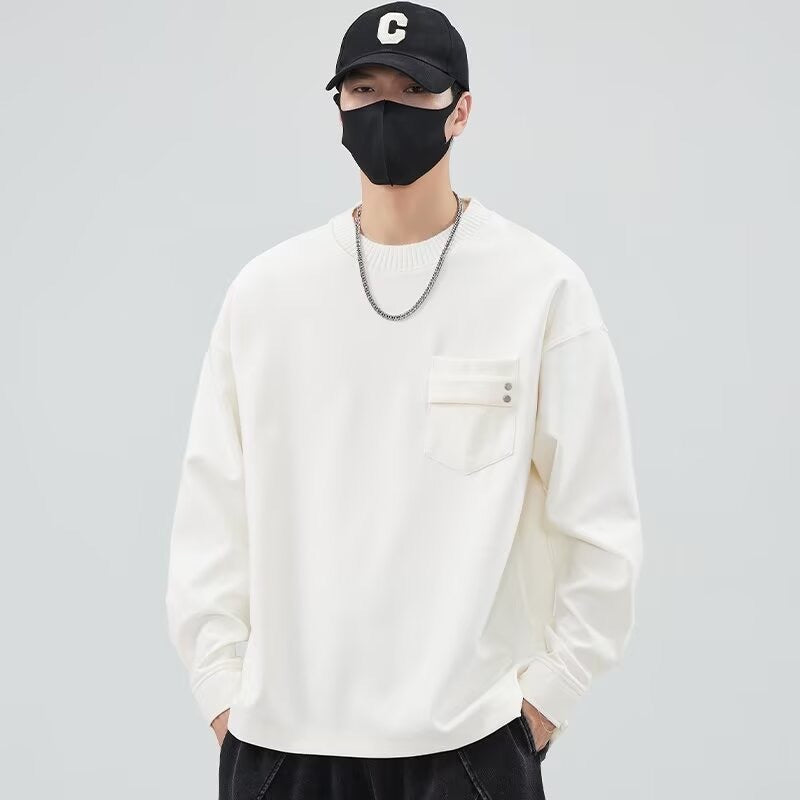 Herren Langarmshirt Lässig mit Brusttasche Modern - BerlinGlamour