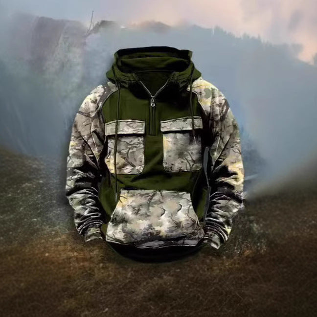 Herren Camo Kapuzenpullover Funktionsshirt Sportlich - BerlinGlamour