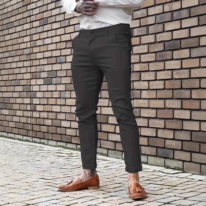 Herren Chinohose Slim Fit Elastisch Komfortbund