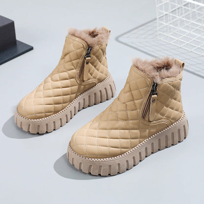 Damen Winterstiefel Fleece Warm Reißverschluss - BerlinGlamour