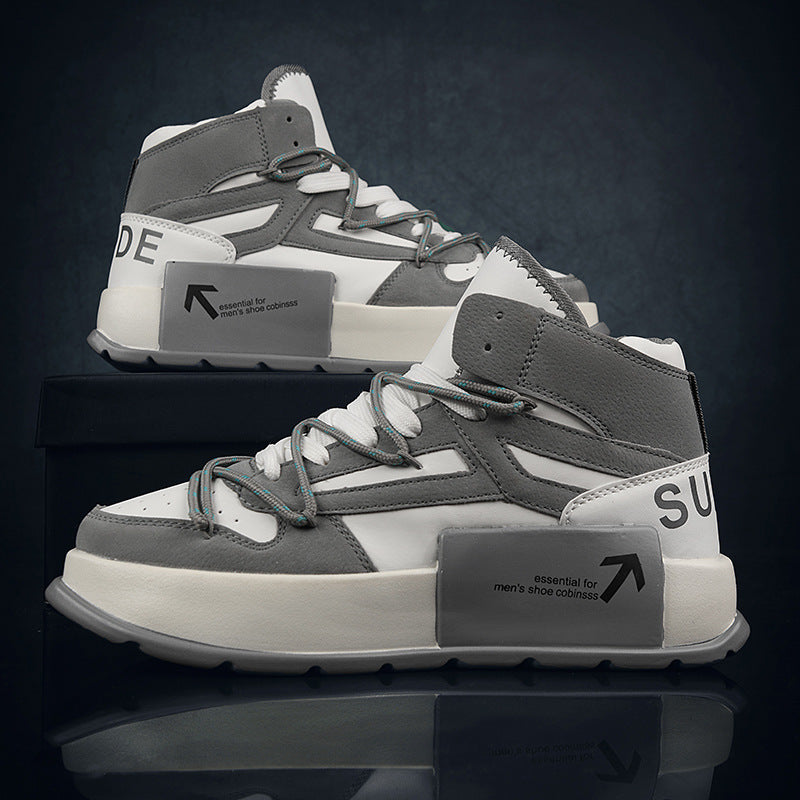Herren Sneaker High-Top Sportlich mit Traktionssohle Schwarz Modisch