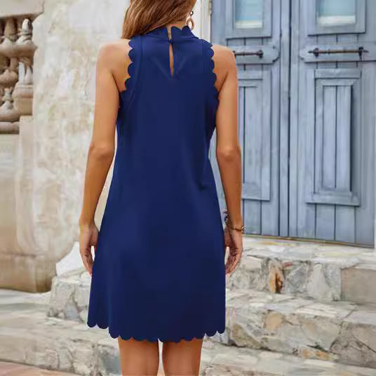 Damenkleid Ärmellos Fließend Mit V-Ausschnitt Sommerkleid