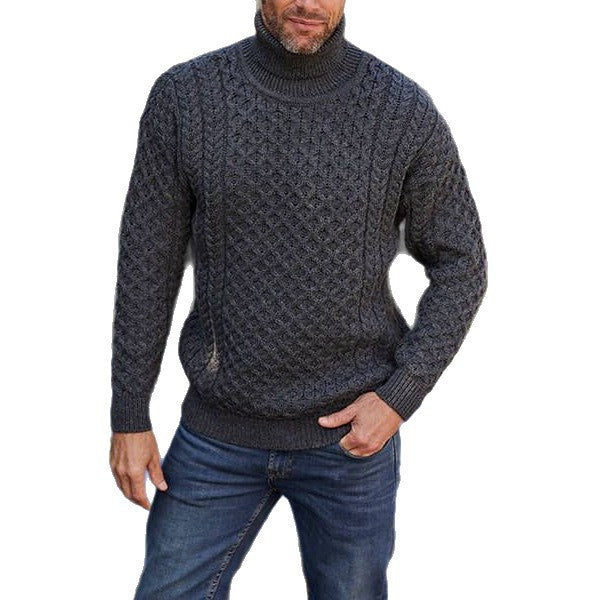Herren Pullover Strick mit Kragen und Muster Modern