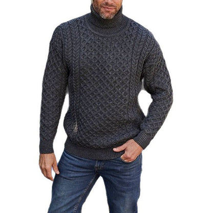 Herren Pullover Strick mit Kragen und Muster Modern