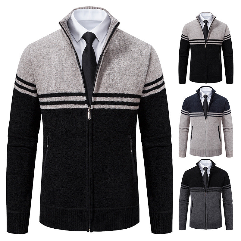 Herren Strickjacke Modisch Sportlich Reißverschluss - BerlinGlamour