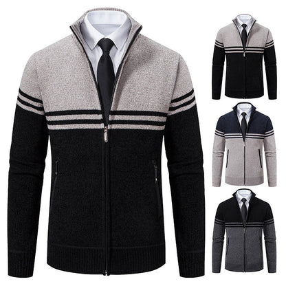 Herren Strickjacke Modisch Sportlich Reißverschluss - BerlinGlamour