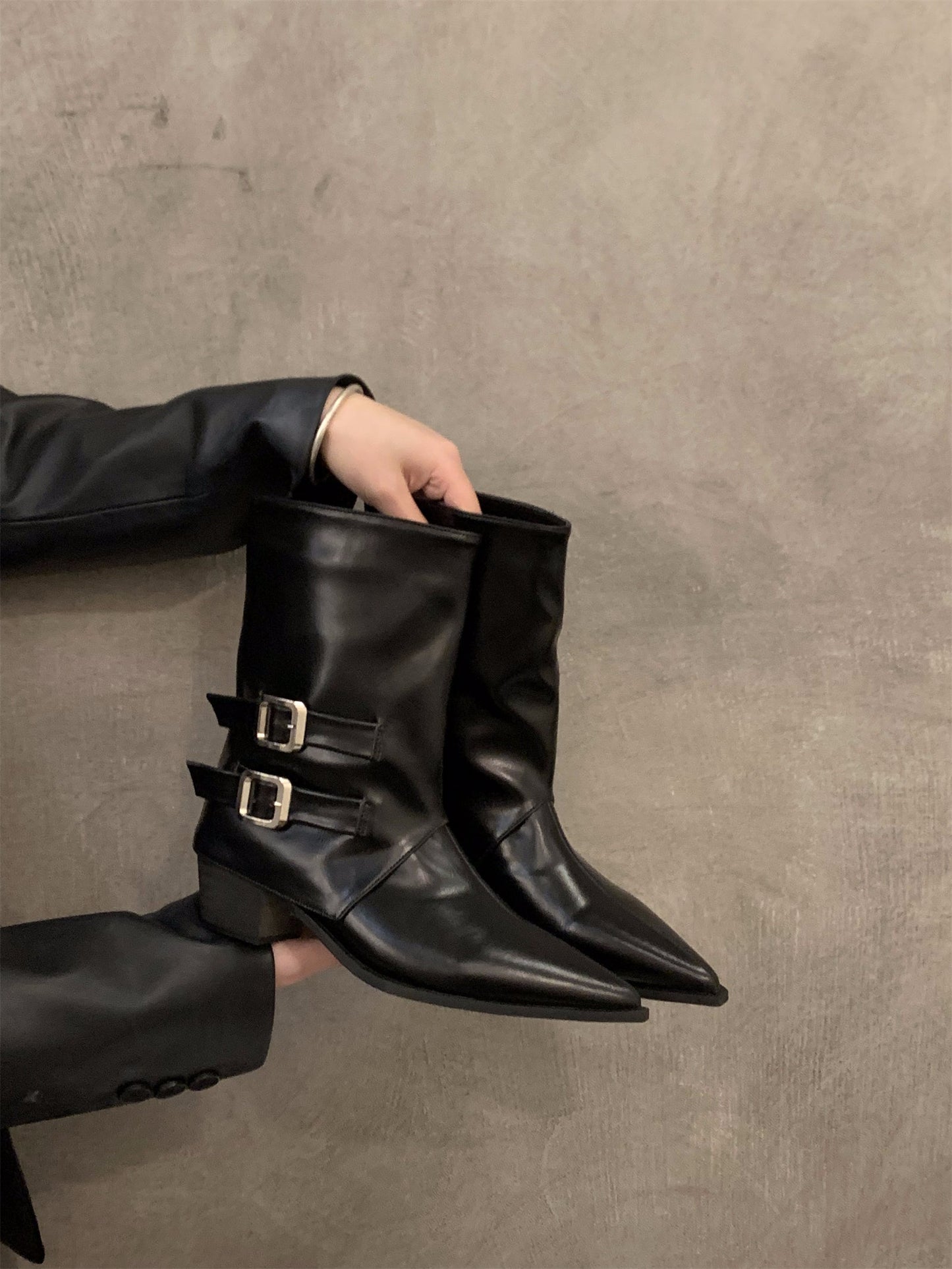 Damenstiefeletten Elegantes Design Spitzer Absatz