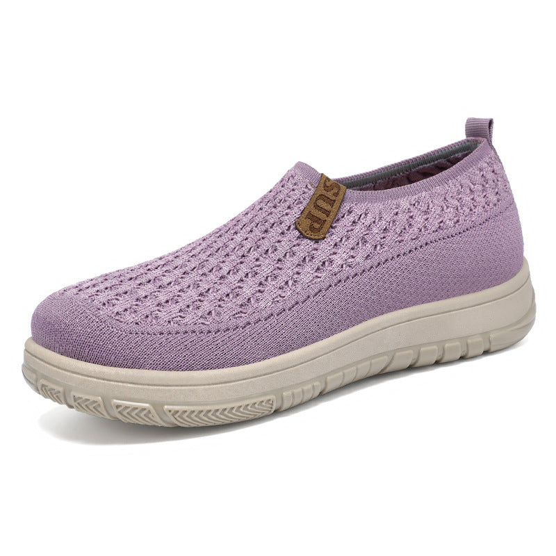 Damen Slip-On Schuhe Elastisch Bequem Strick