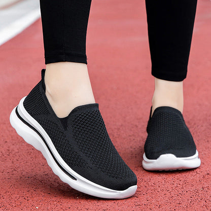 Damen Sneaker Bequem Atmungsaktiv Strick Oberteil Sportlich