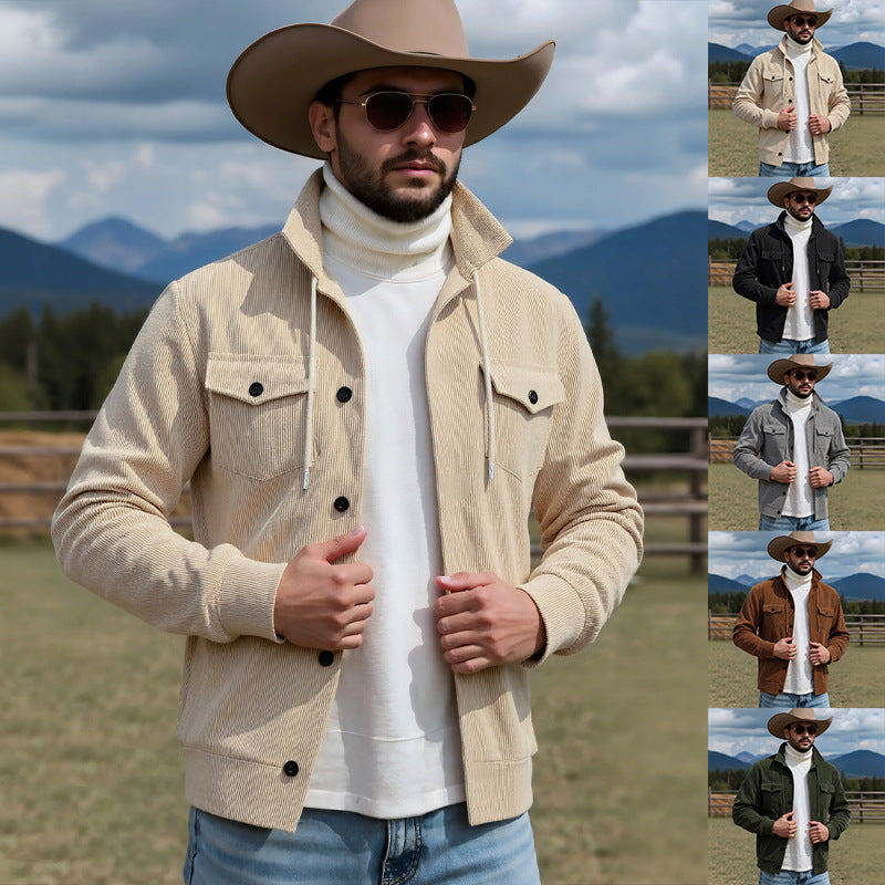 Herren Cordjacke Steppjacke Verstellbar Praktisch - BerlinGlamour