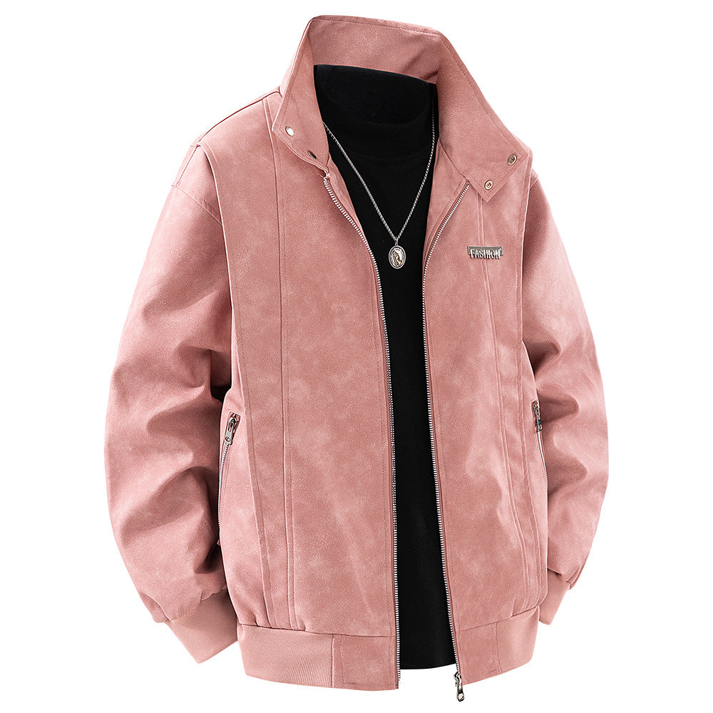 Herren Lederjacke Stehkragen Modern Berlin Style