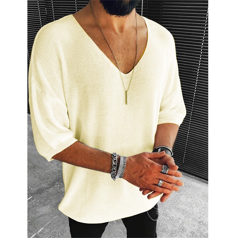 Herren Pullover Übergröße V-Ausschnitt Großes Modell