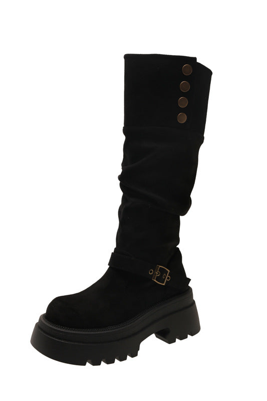 Damen Stiefel Rutschfest Elegant Schnürsenkel Mode