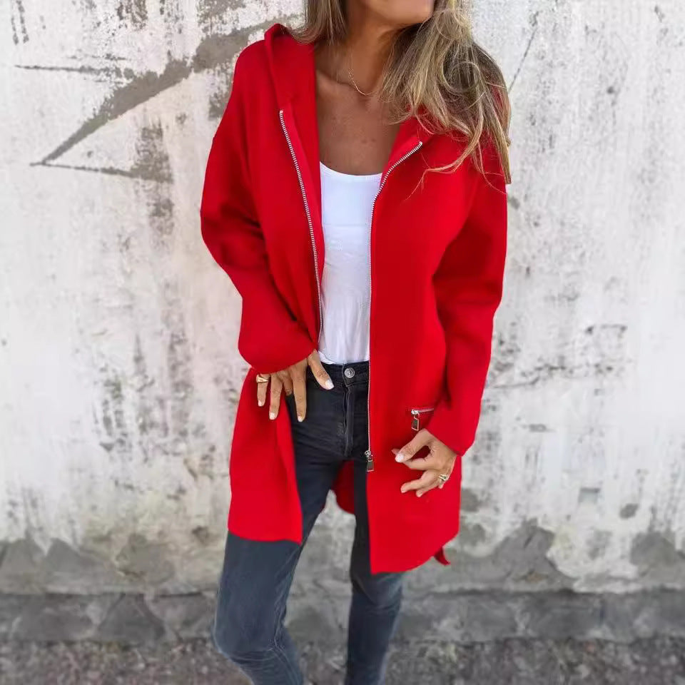 Stylische Damenjacke mit Kapuze Warm und Gemütlich