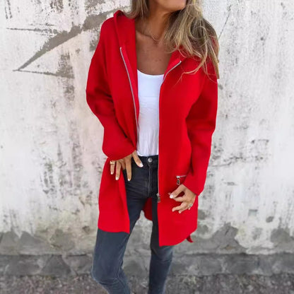 Stylische Damenjacke mit Kapuze Warm und Gemütlich