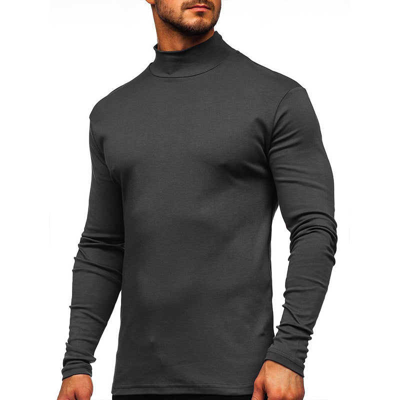 Herren Langarmshirt Rollkragen atmungsaktiv Baumwolle - BerlinGlamour