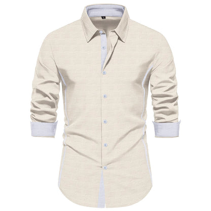 Herren Hemd Modern Strukturiert Slim Fit