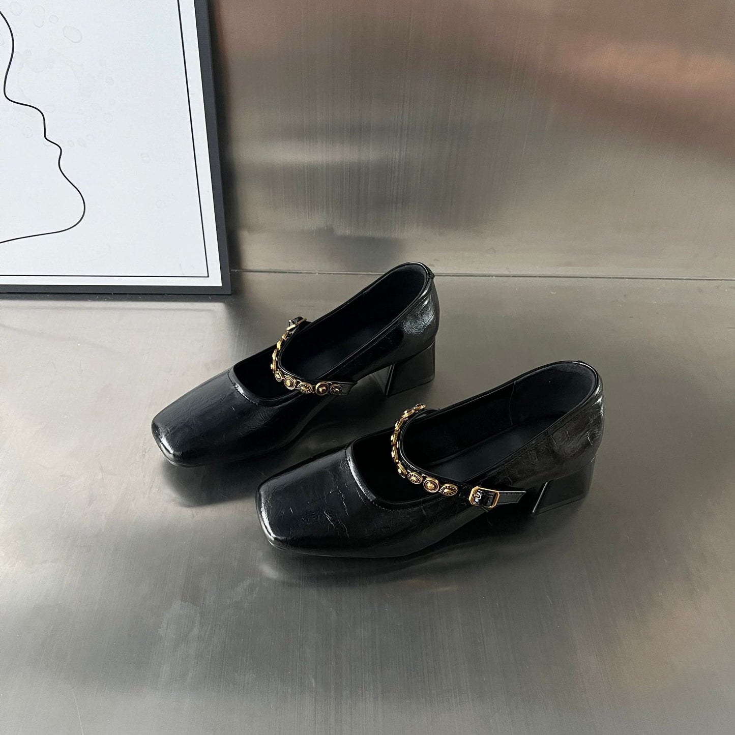 Damen Plateauschuhe Elegantes Design Stabile Blockabsätze
