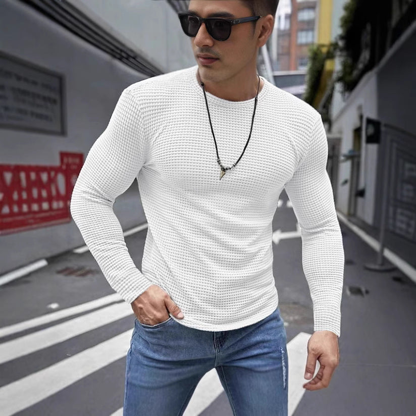 Herren Langarmshirt Strukturiert Moderne Oberfläche