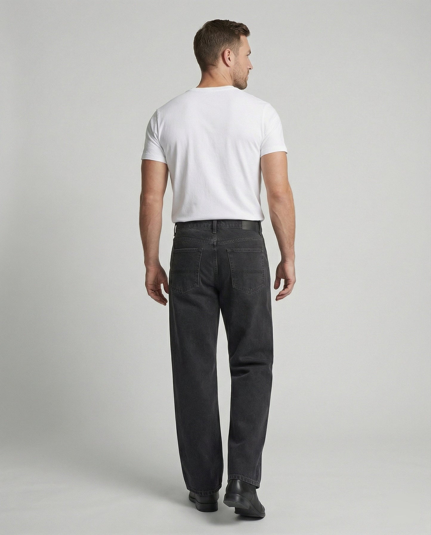 Verwaschene Retro Jeans Schwarz Grau Used Look