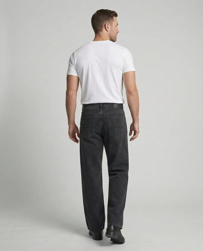 Verwaschene Retro Jeans Schwarz Grau Used Look