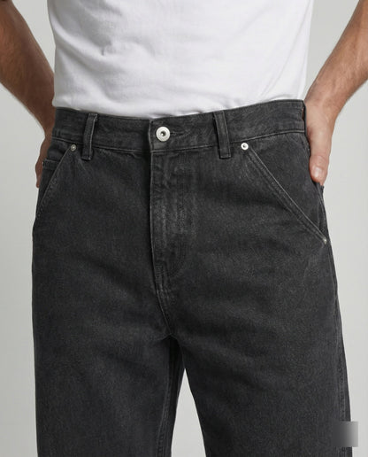 Verwaschene Retro Jeans Schwarz Grau Used Look