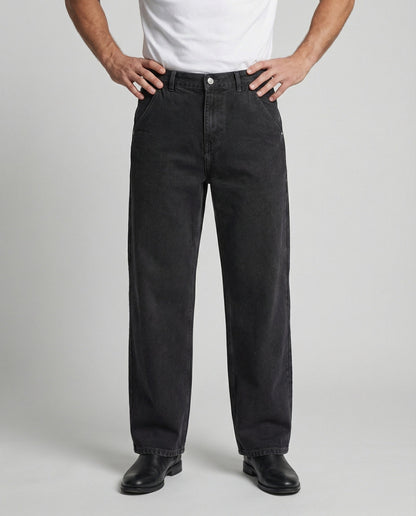 Verwaschene Retro Jeans Schwarz Grau Used Look - BerlinGlamour