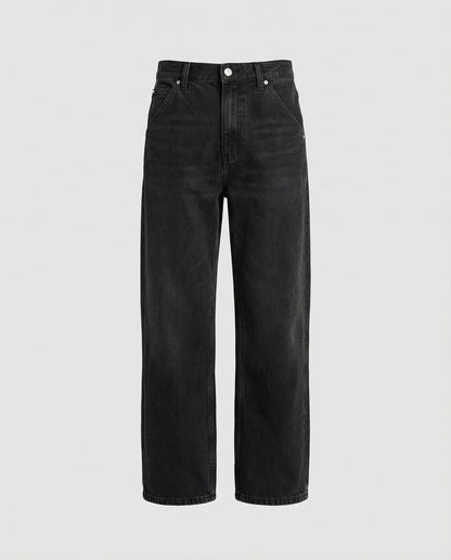 Verwaschene Retro Jeans Schwarz Grau Used Look