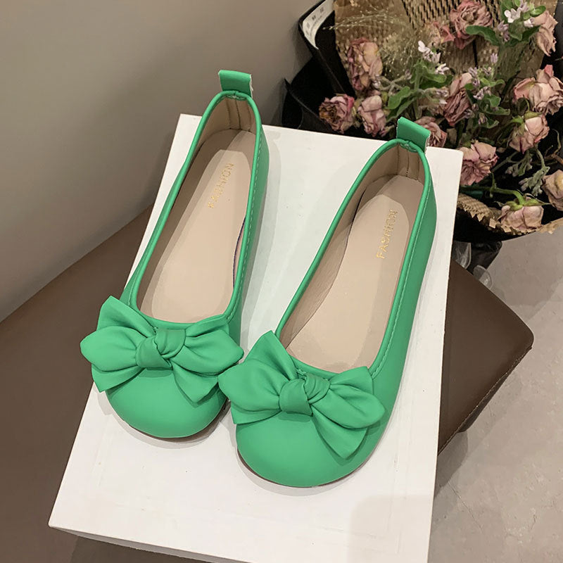 Damen Ballerinas Flach Schleifen Detail Elegant